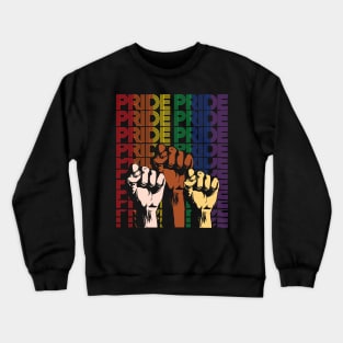 Pride LGBT Strong Hand Gay Rainbow Gift Crewneck Sweatshirt